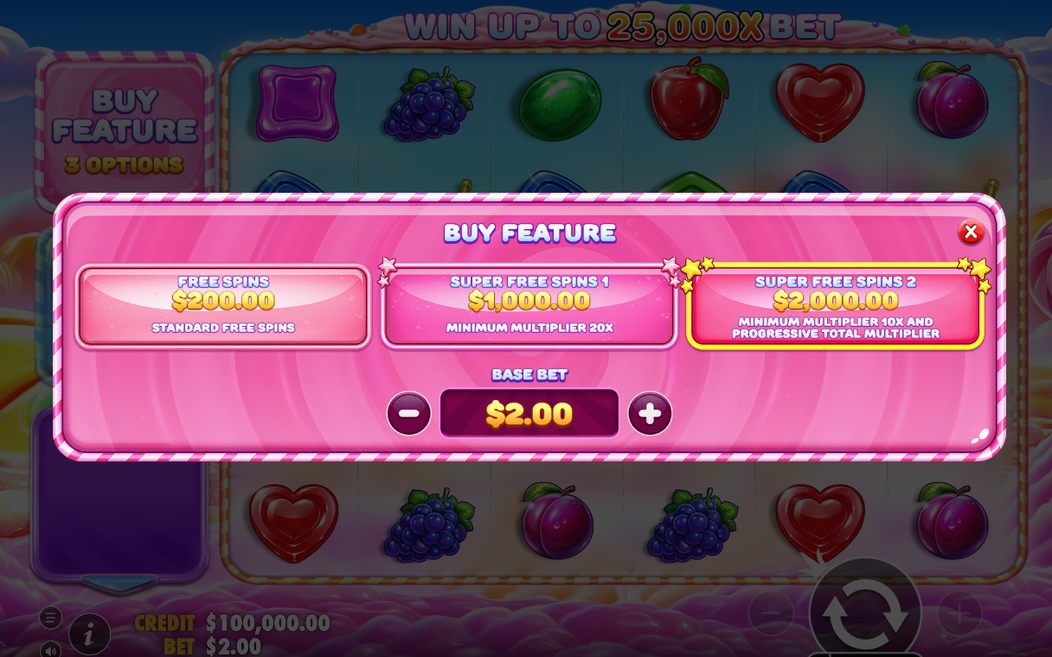 Free Spins screen with the spin count on show